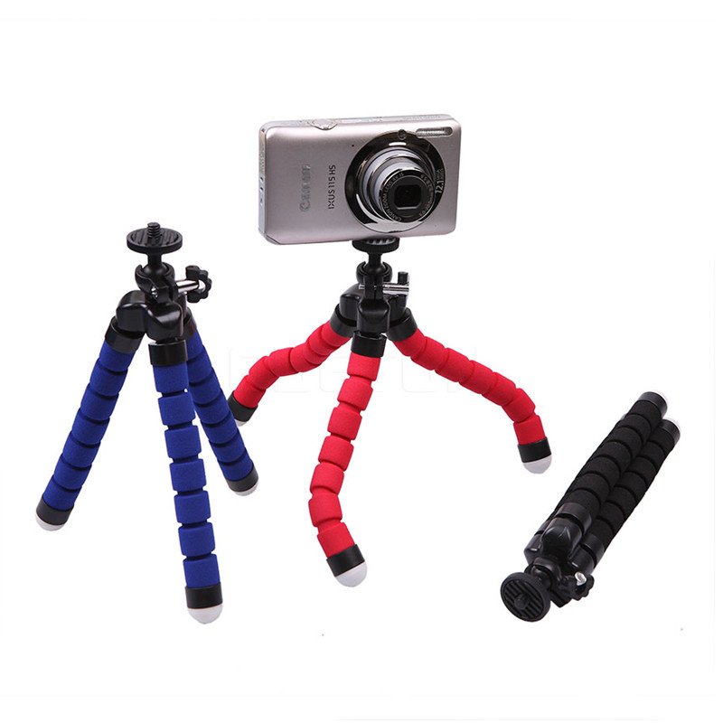

Cell Phone Mount Car Holder Stand Flexible Octopus Tripod Bracket Monopod Adjustable Foam Support For Smart Phone Camera Universal, Red