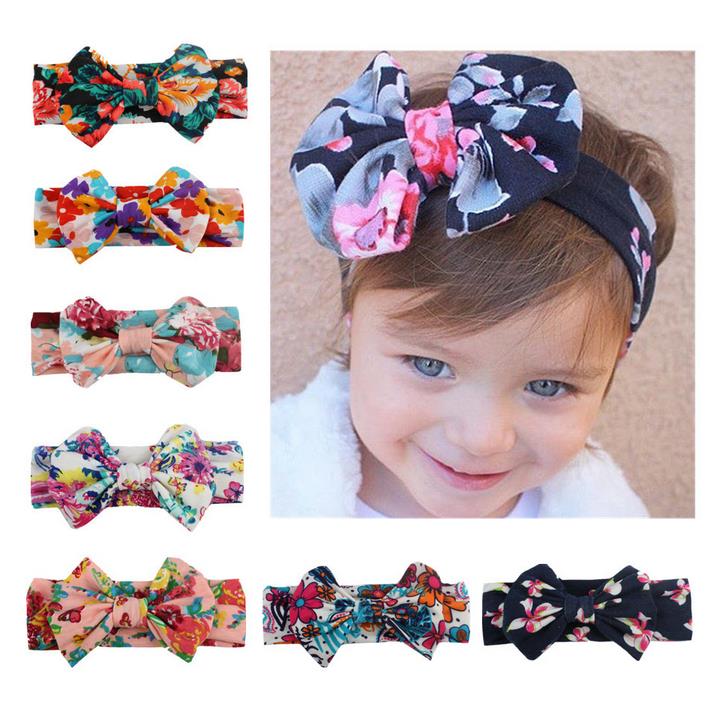 

Bohemian Headband Girl Baby Bowknot Florals Flower Turban Twist Head Wrap Bowknot Hair Band Kids Headbands Bandanas 13218, Multi-color