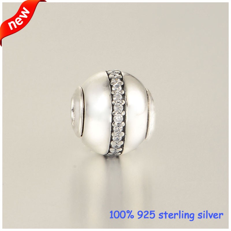Fits Pandora Essence Bracelet &Necklace Stability Silver Beads With CZ New 925 Sterling Silver Charms DIY Wholesale-image-396733929