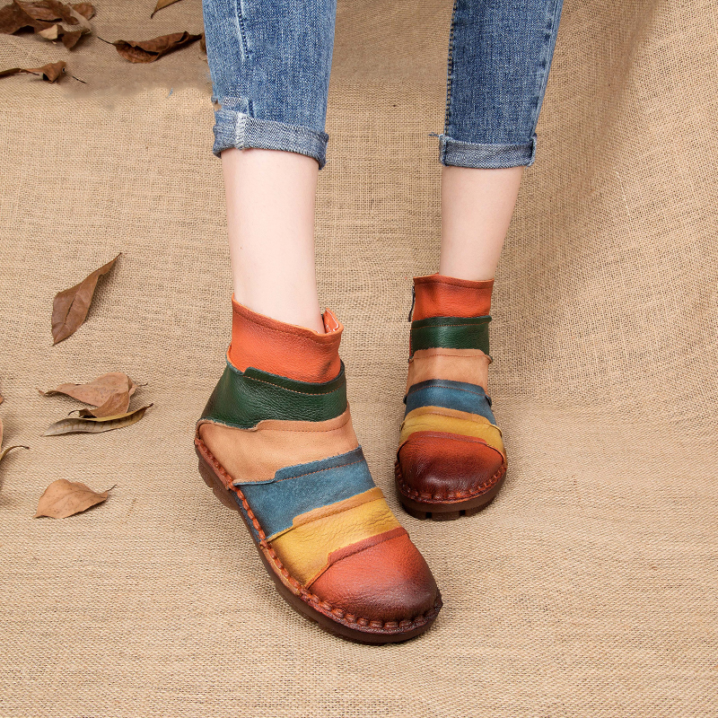 

Hot Sale Shoe Martin Boots Genuine Leather Ankle Shoes Vintage Casual Shoes Brand Design Retro Handmade Women Boots Lady, Black