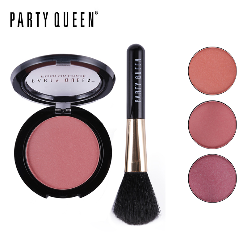 

Party Queen Velvety Smooth Natural Glow Cheek Color Blusher Palette Set With Blush Brush Makeup Silky Sleek Blush For Fair Skin