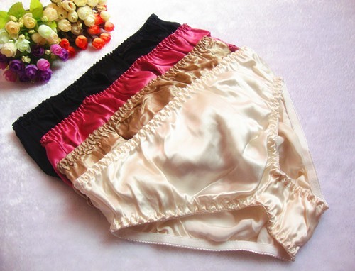 

Women's Panties Wholesale-1 Pairs Silk Briefs Underwear Bikinis Size  L XL XXL, Multi