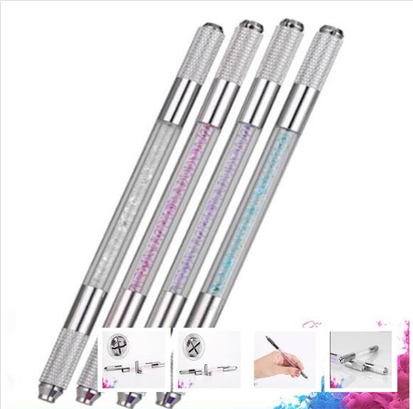 

2 pcs Munsu manual pen permanent fog eyebrow crystal pen circular needle hit the fog Pin