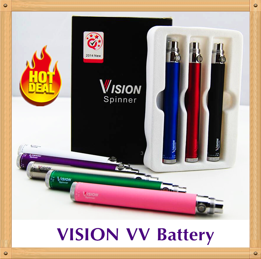 

MOQ 4 Pcs IN Retail Pack Vision Spinner Batteries electronic cigarette ego-c twist battery 650 900 1100 1300 mah Variable Voltage 3.3-4.8V Vapes