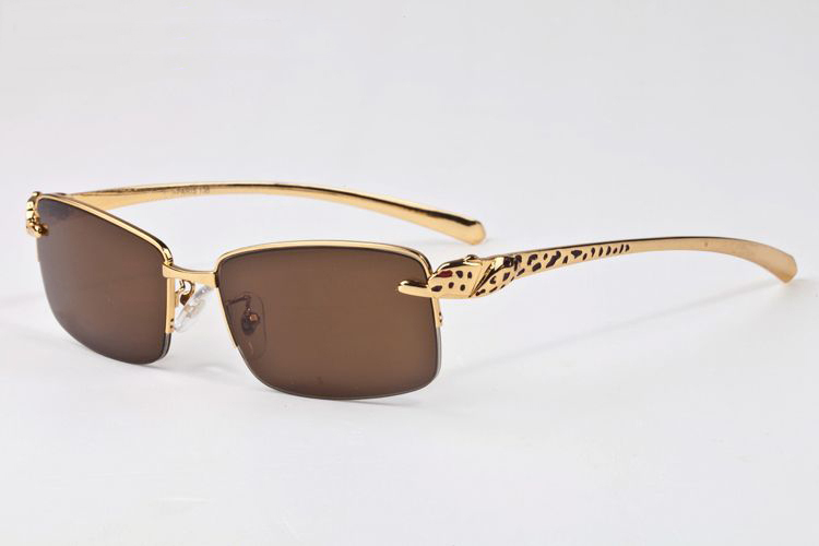retro fashion mens sunglasses for women metal leopard glasses legs half frame green blue black clear mirror lens cool sunglasses