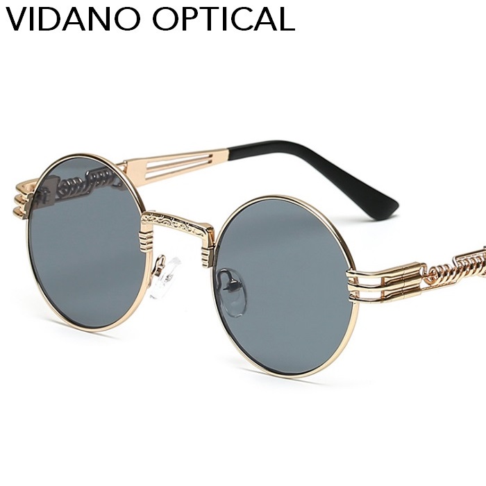 

Vidano Optical Round Metal Sunglasses Steampunk Men Women Fashion Glasses Retro Vintage Sunglasses UV400