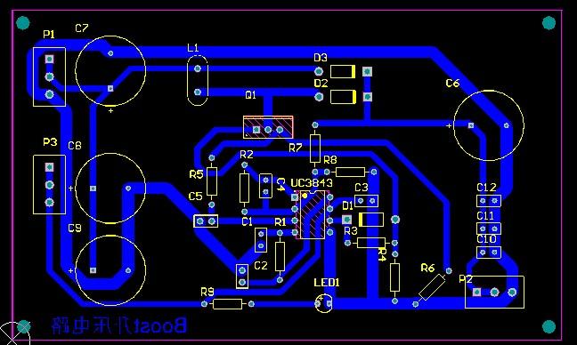 

UC3843 Boost pcb file UC3843 nmos Boost UC3843 schematic and pcb Boost circuit