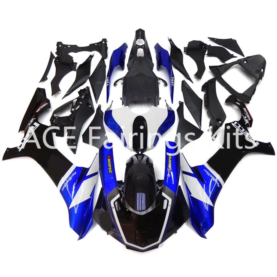 3 cadeaux gratuits Carénages complets pour Yamaha YZF 1000-YZF-R1-15 YZF-R1-2015 Kit complet de carénage de moto bleu noir u5