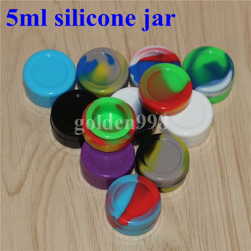 boxes MOQ 20pcs 5ml wax silicon container butane hash oil containers platinum cured silico jars waxs dab slick containerss