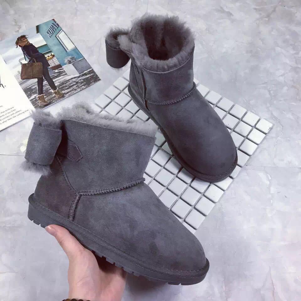 LIVRAISON GRATUITE 2018 NOUVELLE Australie classique haute bottes d'hiver en cuir véritable Bailey Bowknot bailey femmes Bow Snow Boots Bottes