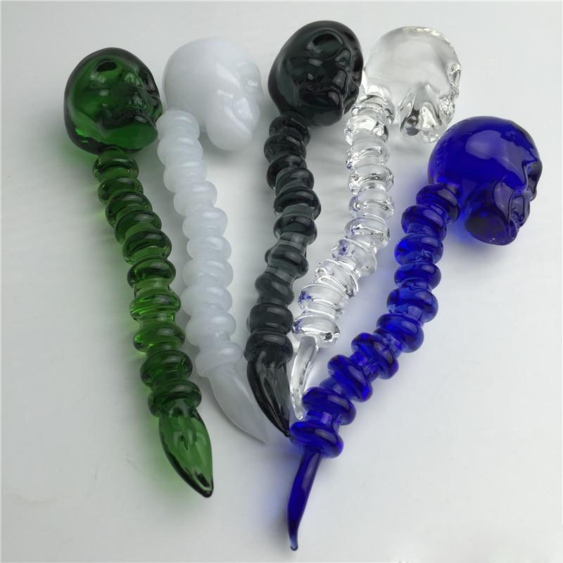

5 inch Curved Skull Glass Dabber With Carb Cap Function For Quartz Bangers Various Color optional