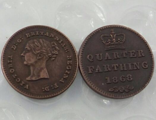 

UK 1868 Quarter Farthing, United Kingdom 1/4 Farthing - Victoria Copper manufacturing Free shipping