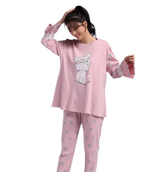 

2017 autumn and winter new ladies cotton pajamas suit Korean casual long-sleeved trousers home service, Color number