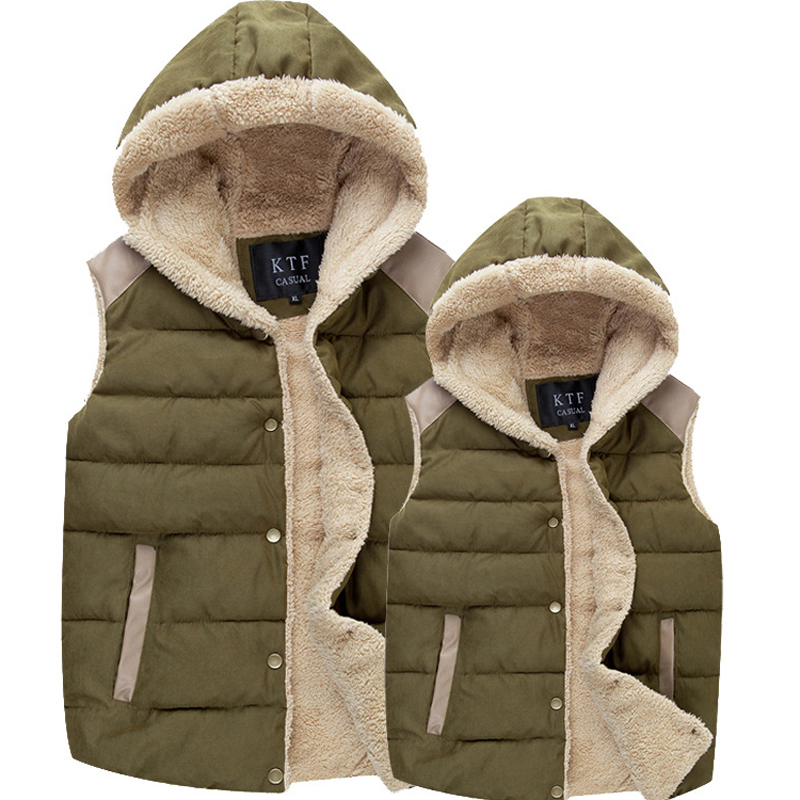 Vente en gros- 2016 nouveau hiver hommes à capuche gilets hommes occasionnels thermique sans manches vestes hommes mode chaud épais Hoodies marqu