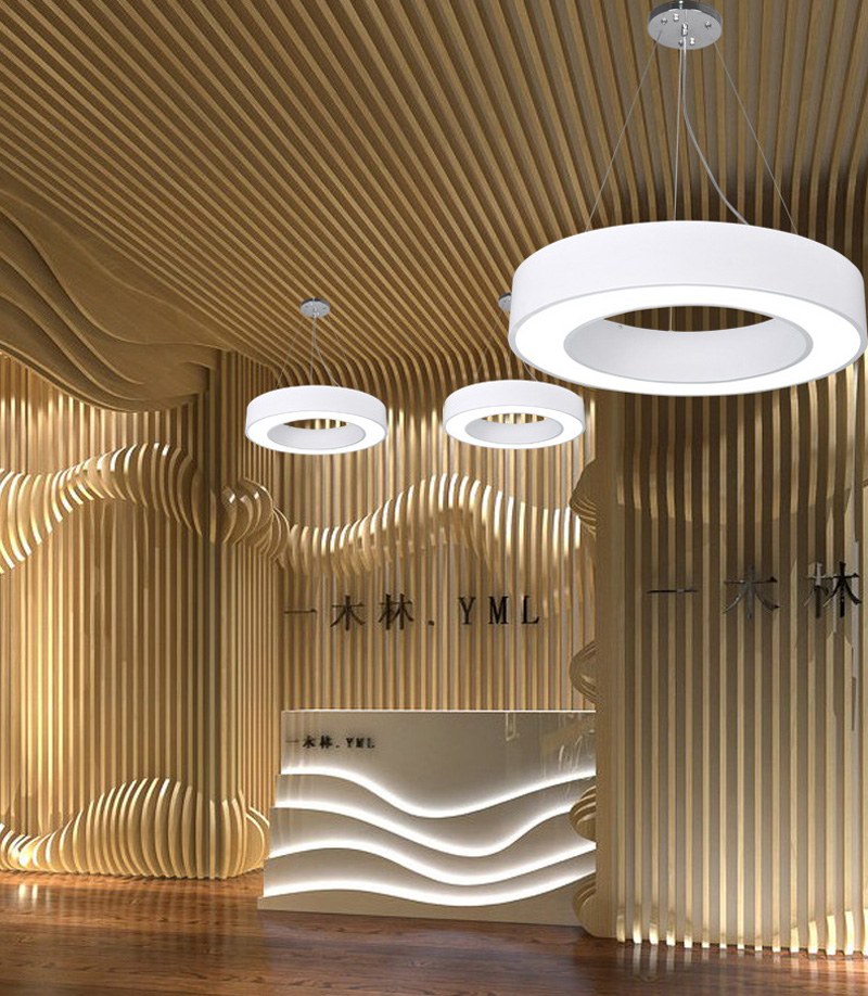 Simple Lampe de bureau Circulaire LED Pendentif Lighting Simplifiez les lumières de suspension rondes creuses