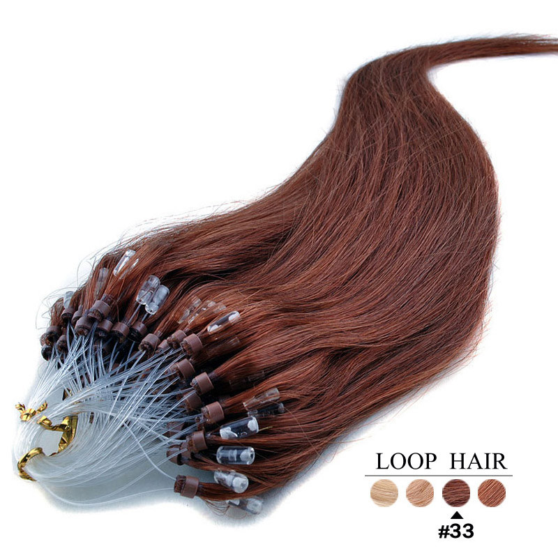 

wholesale remy Brazilian Hair 5A 16"-24" 1g /s 100g/set #2 dark brown Loop/Micro Hair Extension,100% Human Hair dhl free
