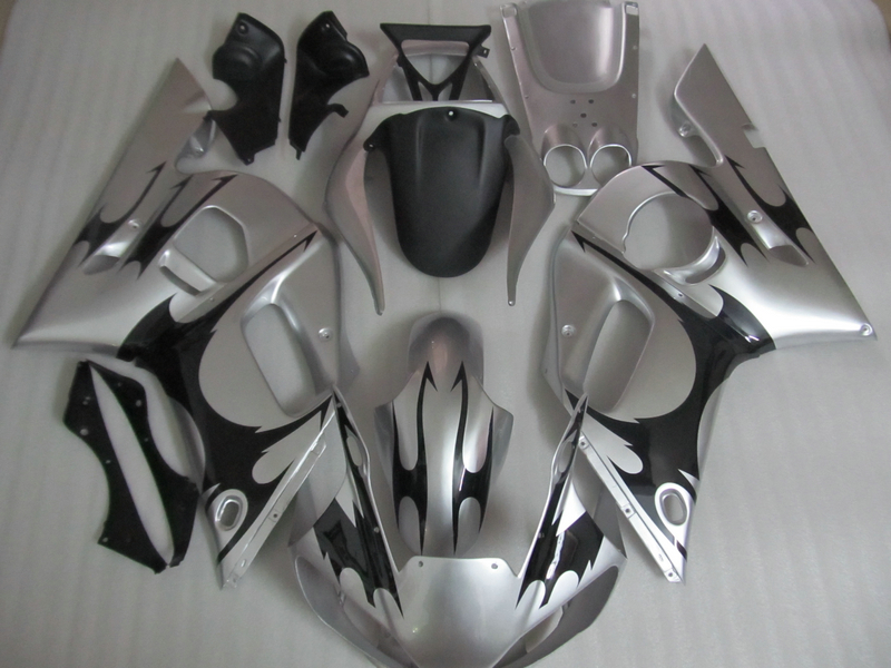 

Hot sale plastic fairing kit for Yamaha YZF R6 98 99 00 01 02 silver black fairings set YZFR6 1998-2002 OT27, Same as picture