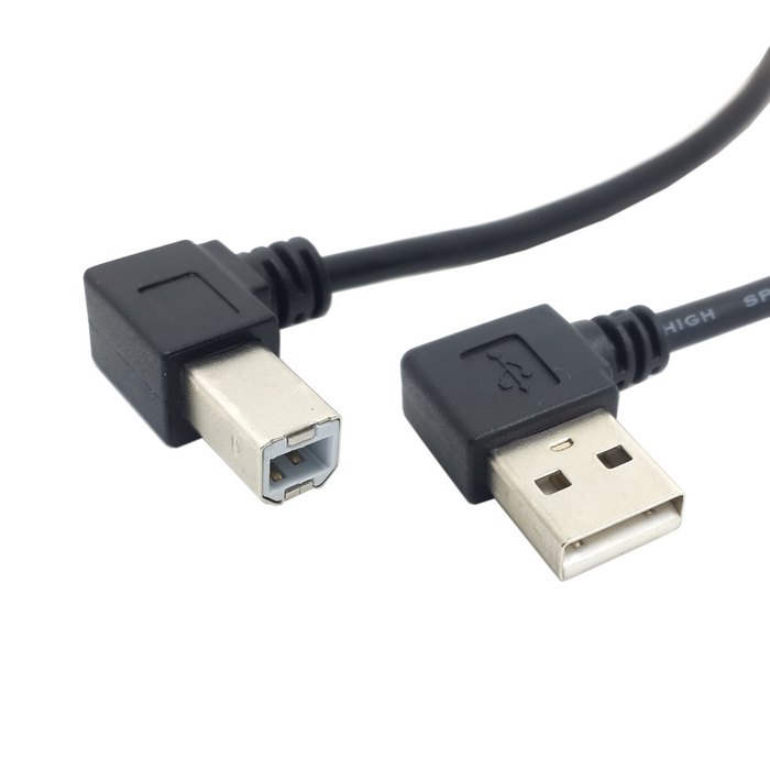 

Left Angled USB 2.0 A Male to Left Angled USB B Male 90 degree Printer Scanner Cable 20cm