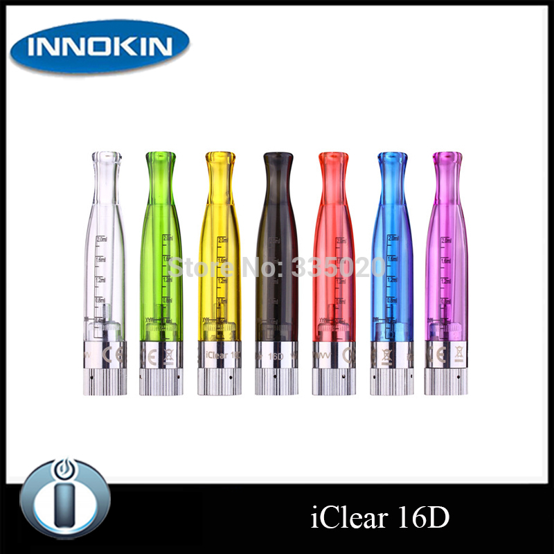 

Wholesale-Original Innokin iClear 16D Dual Coil Clearomizer Iclear16D Rebuildable 2.0ml eGo 510 Thread Atomizer 5pcs/lot