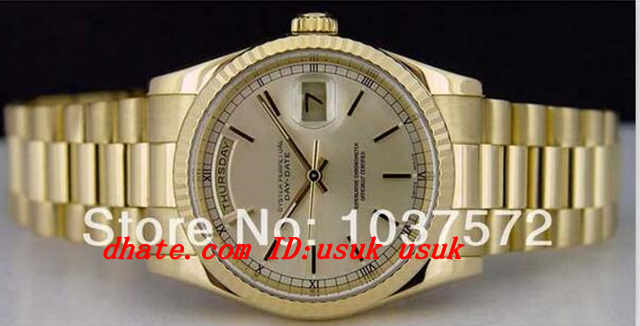 

Top Quality Luxury Watches 118238 Yellow Dial 36MM Stainless Steel Automatic Mens Men's Watch Watches, Gold