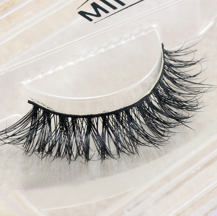 

NUDE Naked Makeup 3D Eyelashes For upper eyes Messy Natural Cul Crisscross Lash extension Black Cotton Stem Wispies Mink Hair Eyelash false