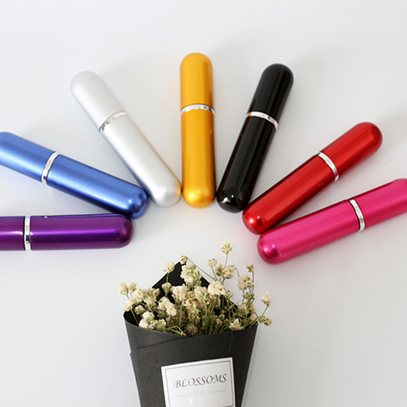 

5ml Mini Portable Travel Refillable Perfume Atomizer Bottle Perfume bottle For Spray Scent Pump Case 7 colors