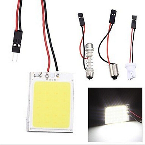 Super brillant!! 30 pcs/Lot voiture ampoules véhicule LED 48 SMD COB puce 48 LED 12 V DC avec T10 + feston prise panneau lumière intérieur blanc