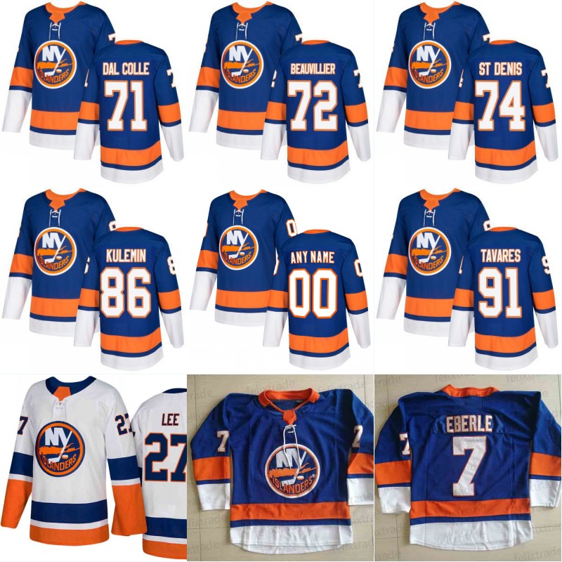 

2017-18 Season Men' 91 John Tavares Michael Dal Colle Anthony Beauvillier Travis St. Denis Nikolay Kulemin New York Islanders Hockey Jersey, 72 anthony beauvillier