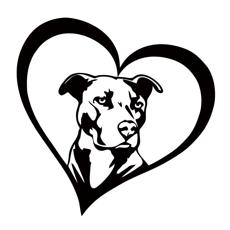 

New Style For Pitbull Heart Vinyl Decal Car Styling Sticker Car Window Bumper Jdm I Love My Dog Rescue Accessories Graphics, Color