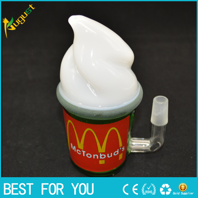 

new ice cream style glass water pipe glass bongs for smoking pipe oil rig glass pipe Water glass bong pipe hookah McDonald Cup Starbuck Cup