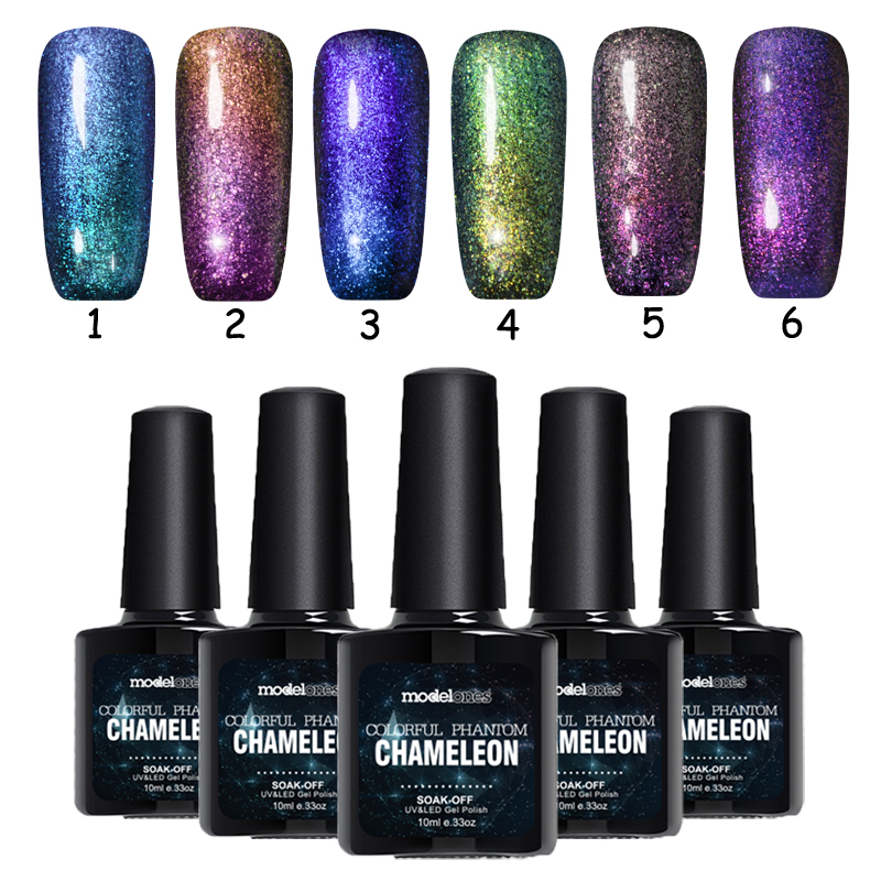 

Wholesale-Fashion 1Pcs 10ml 3D Colorful Nail Gel Long-lasting Chameleon Color Soak Off UV Gel Nail Polish, Base coat