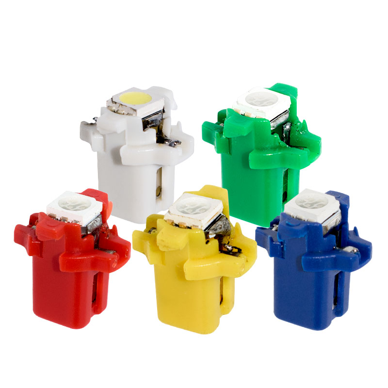 

100pcs T5 B8.3D 5050 Led Lamps Car Gauge Dash Bulb B8.5 Dashboard instrument Light 12v blue red green white yellow 10X