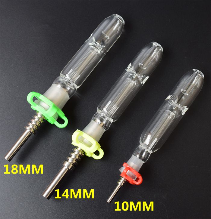 

Newest Mini Nectar Collector Glass Pipe Kit with gr2 titanium tip nail 10mm 14mm 18mm all avaiable Oil Rig Concentrate Dab Straw