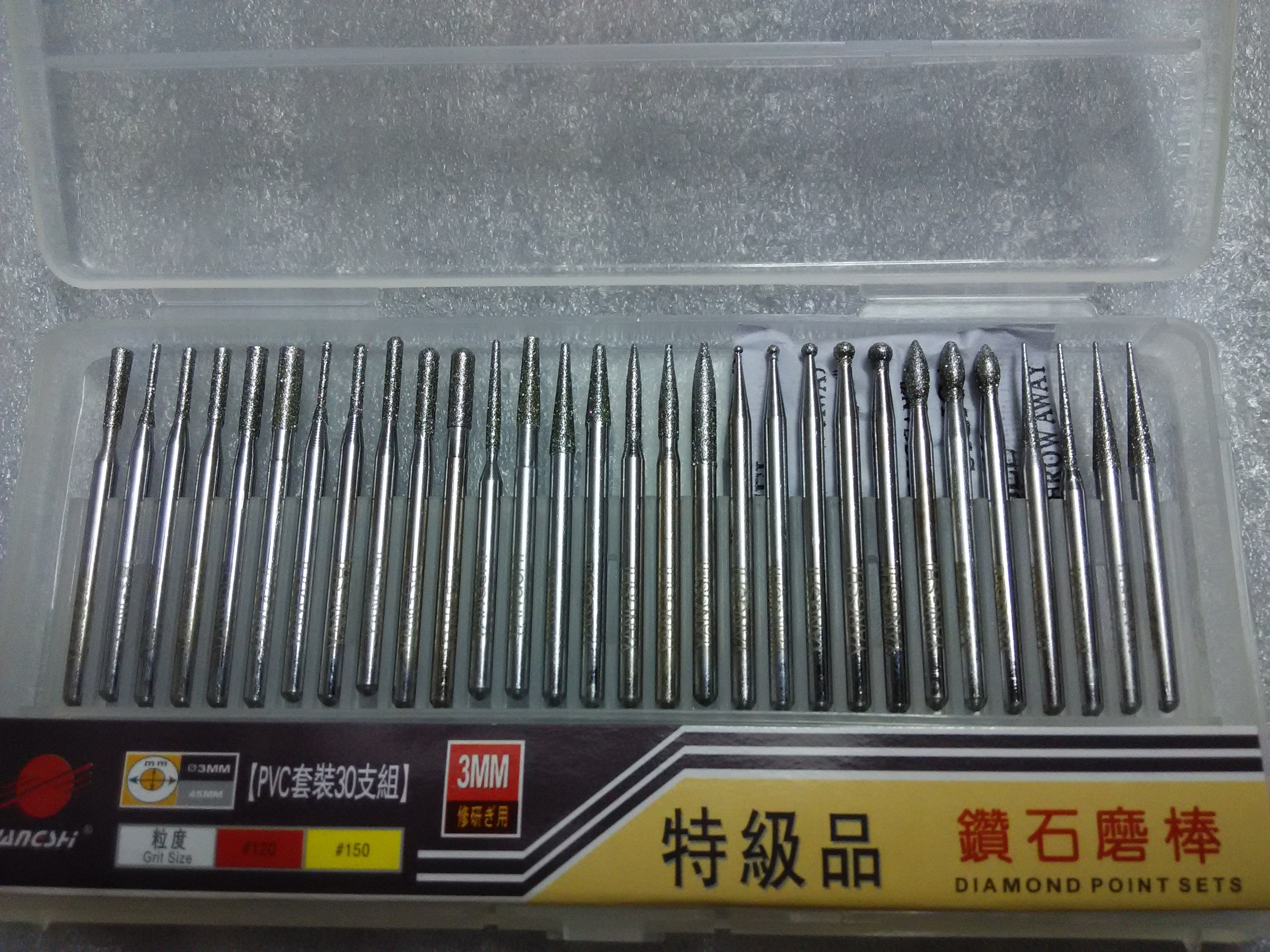 Dremel Rotary Tool Drill Bit Diamond Burrs Bur Bit Diamond Mounted Point Set Free Ship Good Quality-image-398967588