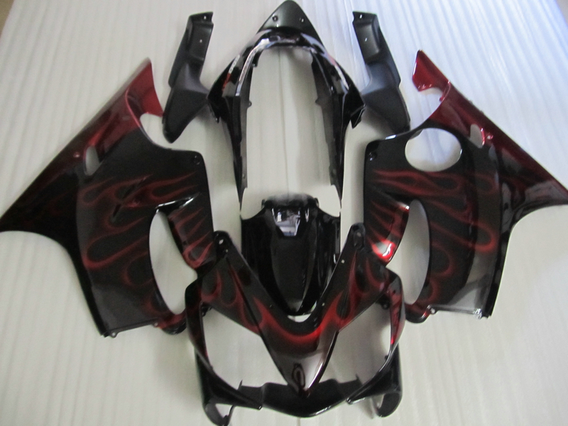 

Free customize fairing kit for Honda CBR600 f4I 04 05 06 07 red flames black fairings set CBR600F4I 2004-2007 OT14, Multi-color