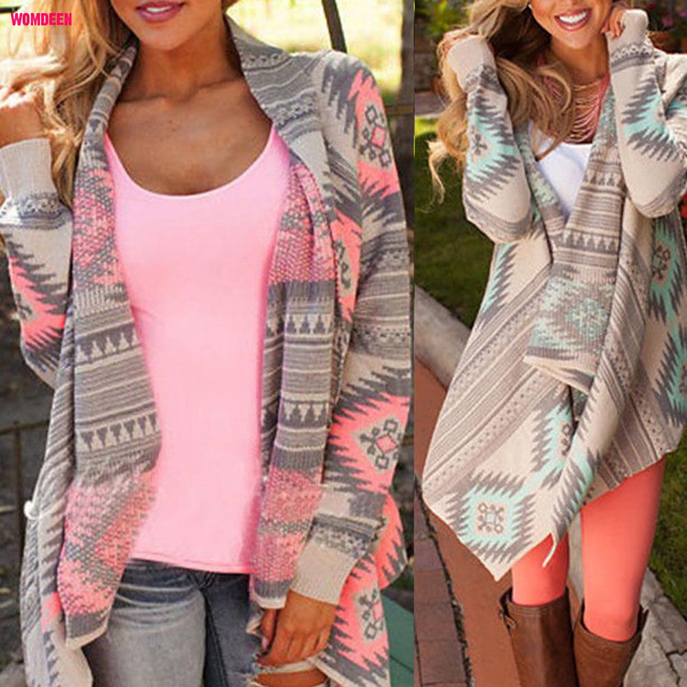 Wholesale-Women Basic Coats 2016 New Irregular Long-sleeved Cardigan Sexy Sweater Women Print Winter Pink Autumn Jacket Women Phocho1