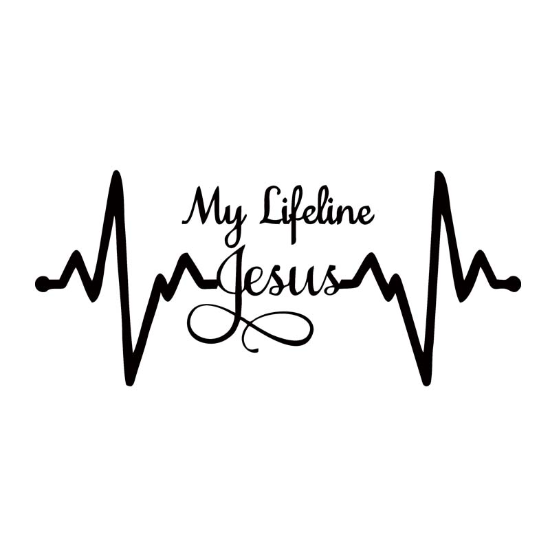 

For My Lifeline Jesus Decal Sticker Christian God Religious Cute Car Styling Jdm Car Window Truck Vinyl Accessories Decorate, Color