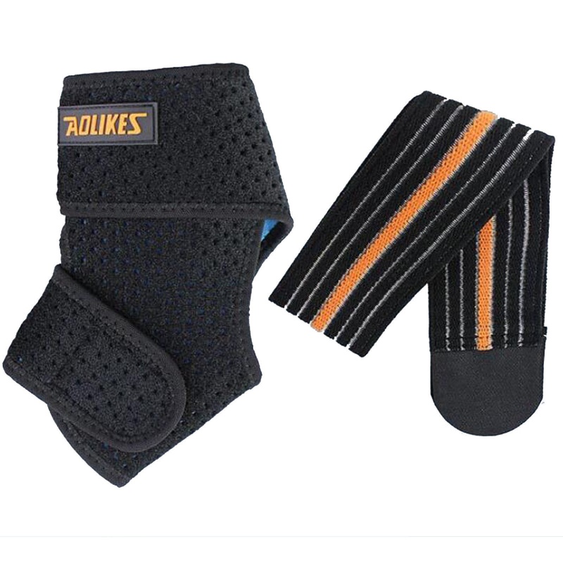 

1Pcs Adjustable Black Ankle Stabilizer Brace Support Pain Relief Foot Compression Black Bandage Pressure Ankle gs HS, Right foot
