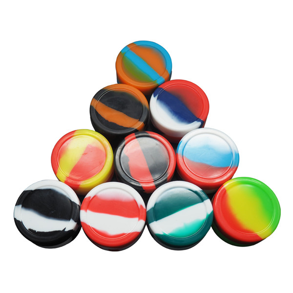 

MOQ=1pcs 22ML large round Silicone Container, Non Stick Slick -Rich Colors for concentrate wax LFGB storage high Quality Box oil holder