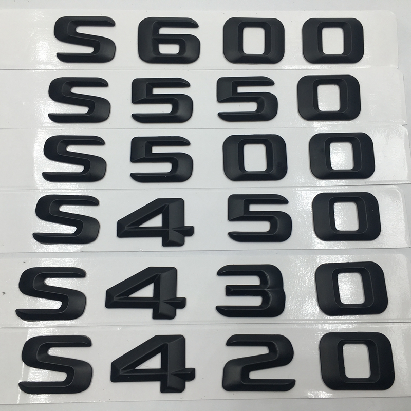 

Auto Accessories S420 S430 S450 S500 S550 S600 Rear Tail Logo Emblems Badge Nameplate Sticker For Mercedes Benz W220 W221, Chrome black