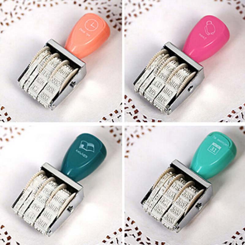 Fashion 1 Pieces Date Stamps School Office Supplies DIY Student Children Art Rolling Stamp Fashion Business Stationery Free Shipping-image-399556032