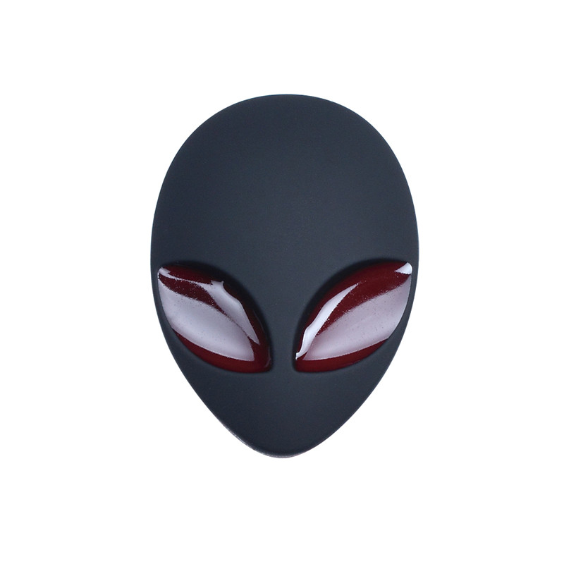 

Car 3D Stickers Alien Head UFO Creative Metal Car Motorcycle Decal Sticker Badges Emblem, As pictures