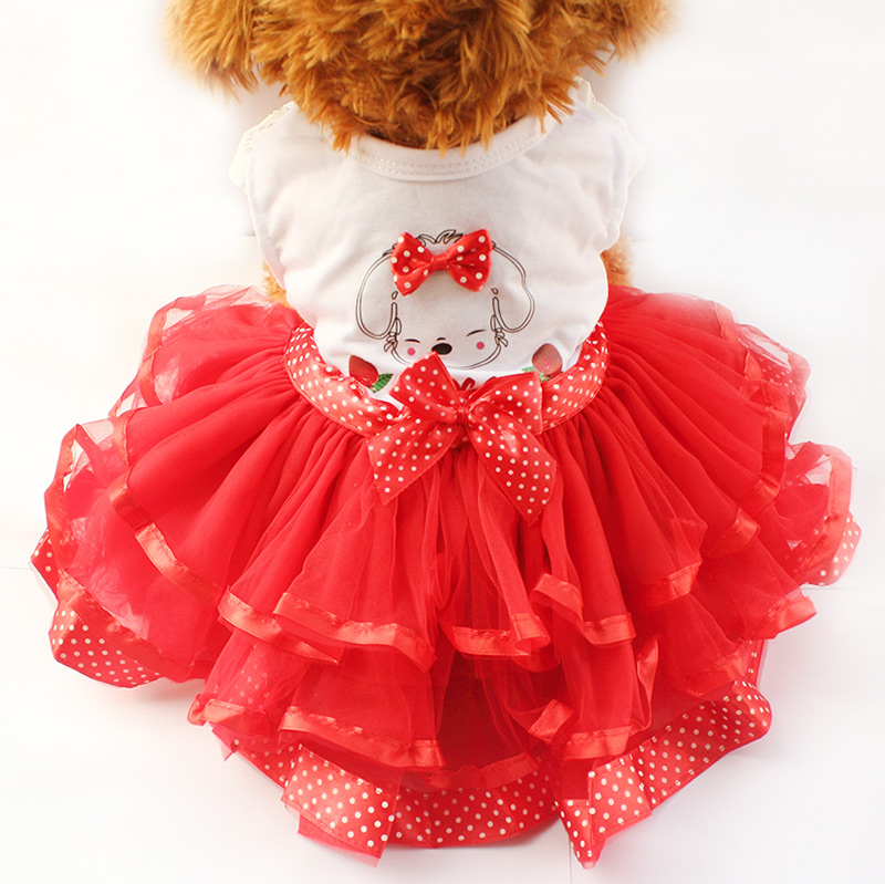 

armipet Cartoon Puppy Pattern Dresses For Dogs Girl Dog Dress 6071031 Pet Princess Skirt Clothing Supplies XS, , M, L, XL, Red