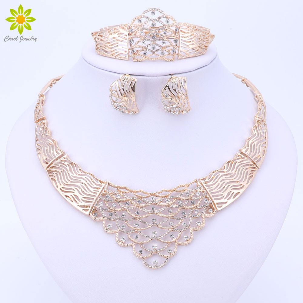 Ensemble de colliers de couleur or pour mariage, ensemble de bijoux de fête pour femmes, perles africaines, bague de mariée, Bracelet, boucle d'o