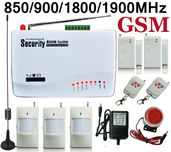 

Wireless Home Security Burglar GSM Alarm System Auto Dialer SMS SIM Call (Built-in battery) + 3x PIR Infrared Motion Alarm Dual Antenna