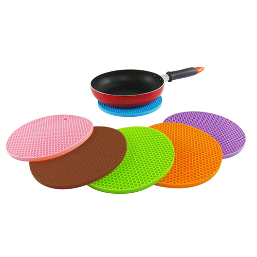 

Wholesale- Candy Honeycomb Silicon Placemat Pot Mat Non-slip Heat Resistant Pad 8BXJ