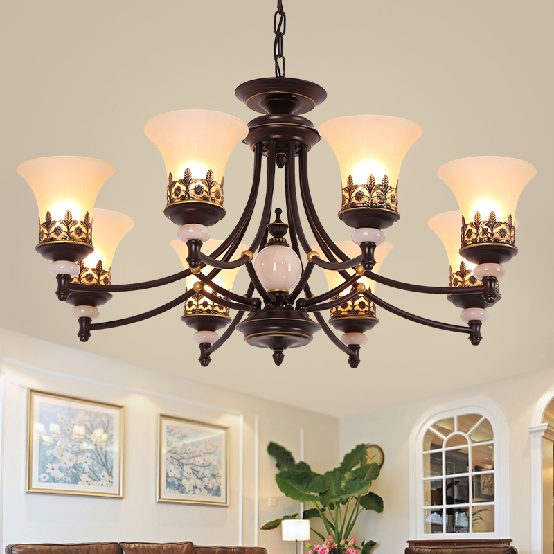 Lamps European style American Iron Chandelier retro living room restaurant chandelier modern bedroom clothing store coffee shop lights-image-401807374