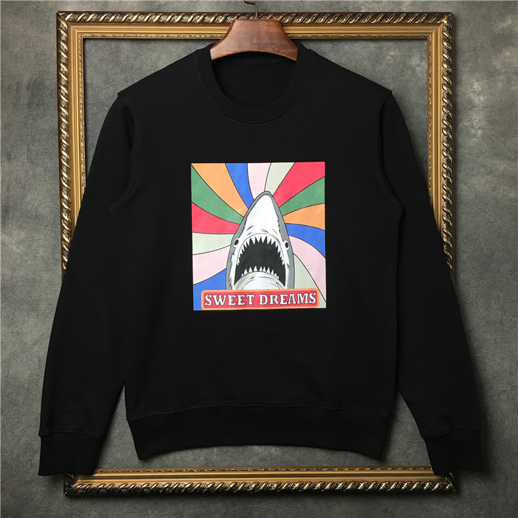 

street fshion sweet dreams Shark prints sweatshirts Flashing rainbow door hoody boy Sweatshirts, Black