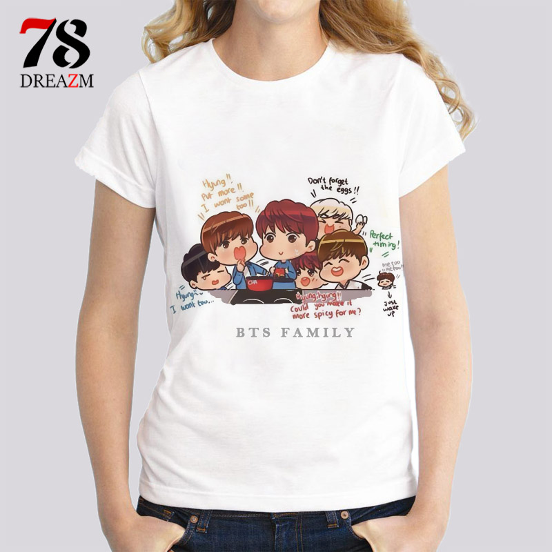 Wholesale- 2017 t-shirt kpop v jin jhope k- female t shirt Streetwear High quality women tops tees