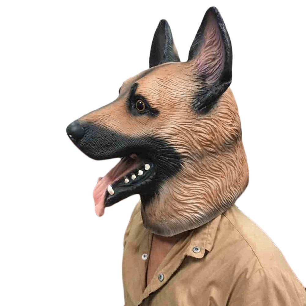 Mask Dog Head Latex Mask Full Face Halloween Masquerade Fancy Dress